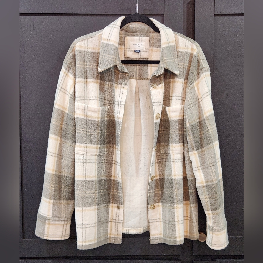 American Eagle Plaid Shirt Jacket